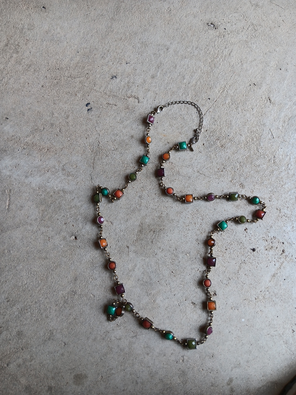 Premier Designs Moody Chiclet Long Necklace Multi color